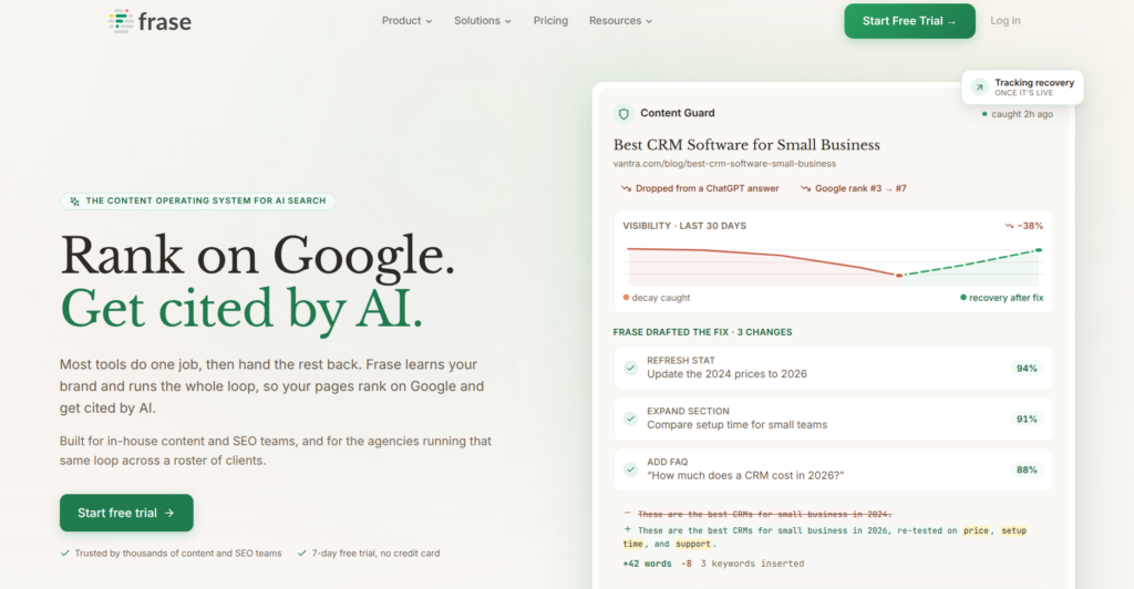 15 Best AI SEO Tools in 2026 (Tested & Compared) frase