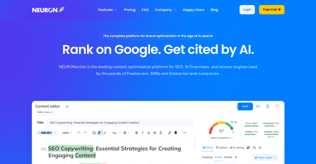 15 Best AI SEO Tools in 2026 (Tested & Compared) neuronwriter