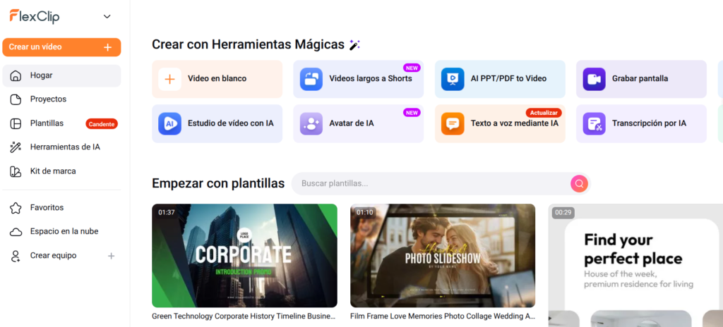 FlexClip para principiantes