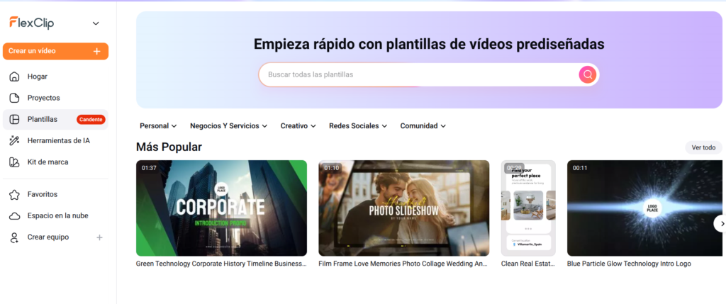 Flexclip para principiantes plantillas